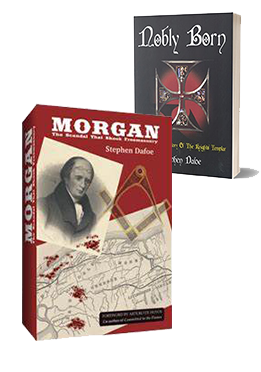 Cover of Morgan, the Scandal That Shook Freemasonry, one of more than a dozen books Dafoe has written or been a contributor to. 